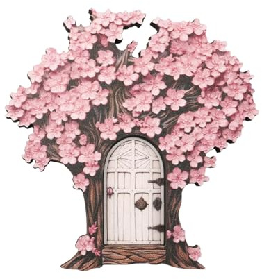 Puertas de gnomo – Mini de Elfo de Madera, Puerta de de jardín de Hadas | de Tronco de árbol mágico, Portal de Bosque Encantado, Acceso Decorativo de Hadas en Miniatura