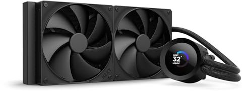 NZXT Kraken Plus 280 – Dissipatore a liquido AIO per CPU – Radiatore da 280mm – 2 ventole F140P – LCD quadrato personalizzabile da 1,54 – AMD® AM5, AM4 – Intel® LGA 1851/1700, 1200/115X – Nero