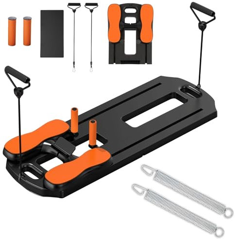 Pilates Board, 2025 Pilates Reformer Set, 5 in 1 Multifunktionales Bauchbrett, Tragbarer Ab Core Trainer, Faltbares Pilates Reformer Board für Zuhause, Schwarz