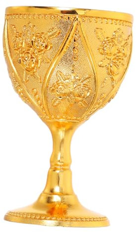 PRETYZOOM Verre De Vin Tasses De Communion Gobelet à Vin En Petit Verre à Vin Gobelet Mini Calice Verres à Vin Calice De Première Communion Alliage Golden