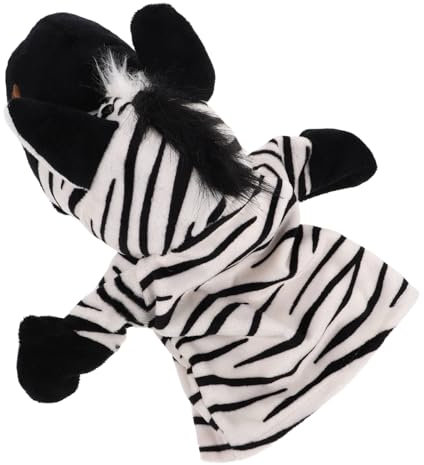 Yardwe Plüsch Handpuppe Zebra für Kleinkinder Interaktive Puppenspielzeug für Geschichtenerzählen und Rollenspiele für Kindergarten Lehrreiche Unterhaltung und Kreative