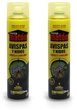 VINFERMATON - Insecticida Matón Avispas y Nidos a distancia - 600ml - Pack de 2 ud
