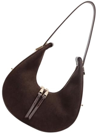 Trendige Schultertasche aus Samt-Leder mit Reißverschluss unter den Armen, lässige Party-Handtasche für Damen, trendige Clutch-Geldbörse