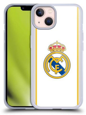 Head Case Designs Offizielle Real Madrid CF Weiß Abzeichen Gelhülle [Militärischer Schutzgrad] Kompatibel Mit Apple iPhone 13 Und Kompatibel Mit MagSafe