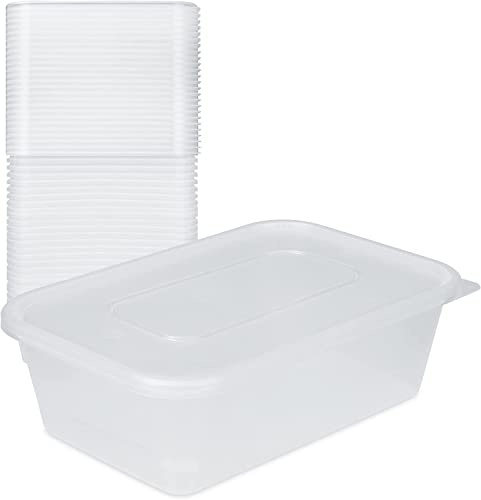 M1SS 300 X 650ml Plastic Food Containers with Lids – BULK BUY BPA-Free, Reusable, Plastic Food Storage Boxes – Microwave & Freezer Safe – Meal Prep Containers for Lunch, Portions & Leftovers