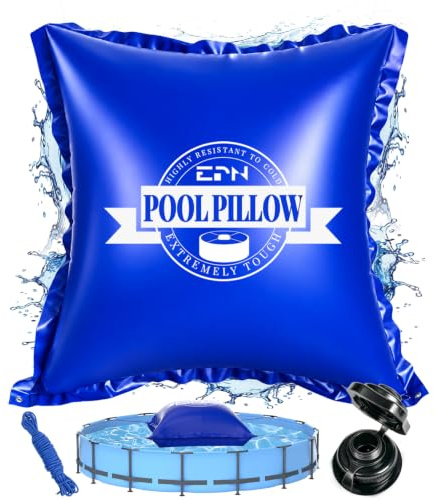 EPN Poolkissen Winter, Extra Großes Eckiges 4×4 m Luftkissen für Pools | 0,6 MM KÄLTEBESTÄNDIGES PVC – Poolkissen für Aufstellpools mit 20 m Seil und Doppelventil, ideal zur Poolüberwinterung