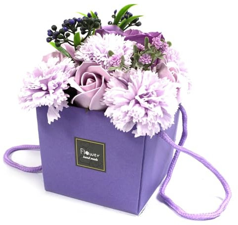 Bouquet di saponi a forma di fiori, alla lavanda