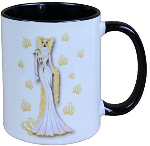Harald Glööckler Pompöös Tasse Hund mit gold-weissem Abendkleid - designed by