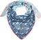 styleBREAKER Damen XXL Dreieckstuch mit Flamingo, Blumen, Palmen und Papageien Aufdruck und Strass Applikation, Schal, Tuch 01016179, Farbe:Blau-Hellblau