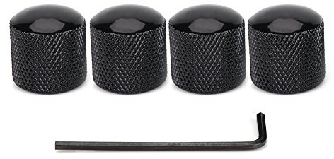 Gitarrenknöpfe, 4-teilig mit Inbusschlüssel, Lautstärke Klangregler Ersatzteile, Dome Design für E-Gitarre Bass Musiker Reparatur und Upgrade