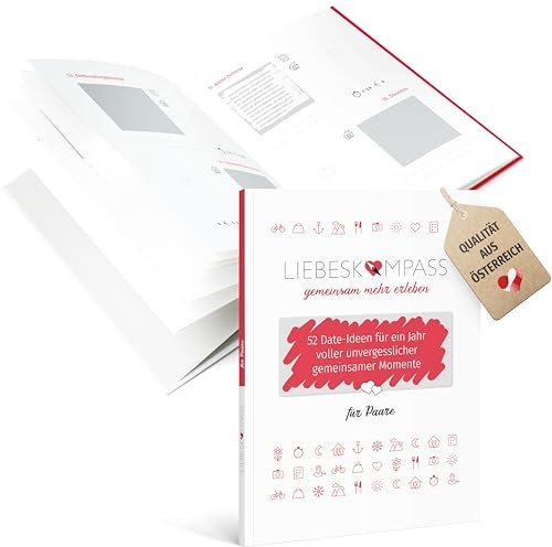 Liebeskompass 52 Dates zum frei rubbeln Couple Buch für Pärchen Jahrestag Geschenk für sie ihn Bucket List Paare mit Foto einkleben für Männer & Frauen Erinnerungsbuch Geschenke