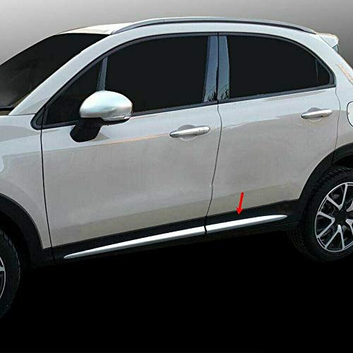 Set di profili cromati per portiera laterale dell'auto, adatto per 500X [2014+] [4-porte]