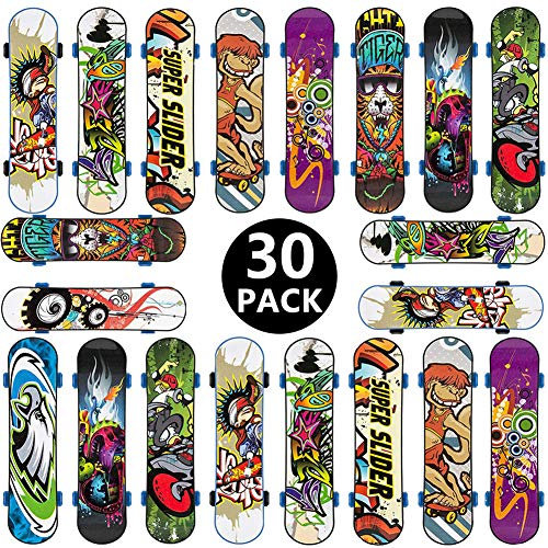 BETOY Fingerskateboard Set, 30pcs Finger Skateboard Professionelle Mini Fingerboards Skatepark Spiel Schlüsselbund Dekoration Geburtstagsgeschenk Geschenk für Kinder
