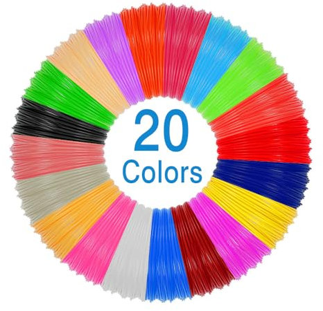 Fulushou 3D Druckfilament, 20 Farben, 1.75 mm, 5 m, 15.85 g, PLA, Polylactide, 0.32 kg