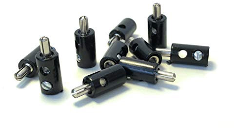 BELI-BECO 61/7 Querlochstecker - Miniatur-Bananenstecker mit Stift-Ø: 2,6mm - 10 Stück (Schwarz)
