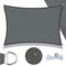UMI Sonnensegel Wasserdicht 4x5m Rechteckig Sonnenschutz Wetterschutz PES Polyester Segel Baldachin 95% UV Schutz mit Seilen für Garten Balkon Terrasse- Anthrazit