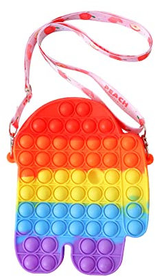 ZHYX Push Pop Bubble Poppet Fidget Toys, Antistress Popet Plopper Spielzeug Poppit Tasche,C