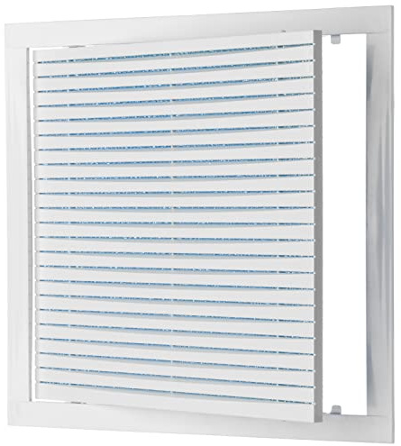 Rejilla de ventilación de plástico blanco con filtro, 300 x 300 mm, rejilla híbrida, tapa de revisión