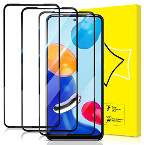 GiiYoon-3 Piezas Protector de Pantalla para Xiaomi Redmi Note 11 / Note 11S / POCO M4 Pro 4G(NO 5G) Cristal Templado,[Cobertura Completa] [9H Dureza] Vidrio Templado HD Protector Pantalla