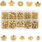 500 Stück Gold Spacer Perlen für Armbänder, Metall Flache Perlen, 10 Stile Abstandshalter Perlen Charm Golden Metallperlen für DIY Schmuck Armband Halskette und Handwerk Herstellung