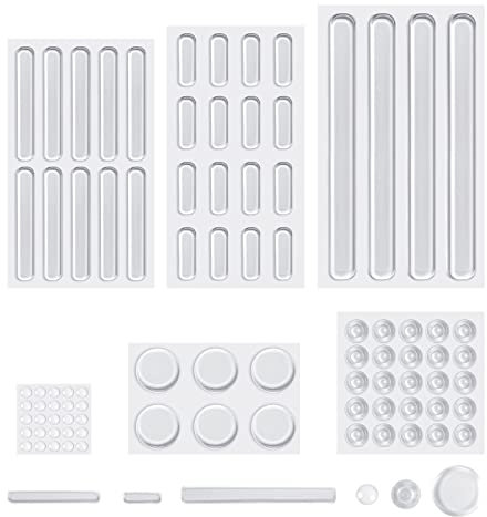 Vicloon Gommini Adesivi, 86 Pezzi Silicone Protezione Antiscivolo, Paracolpi Trasparente per Porte, Mobili, Laptop, Cassetti, Armadietti, 6 Stili