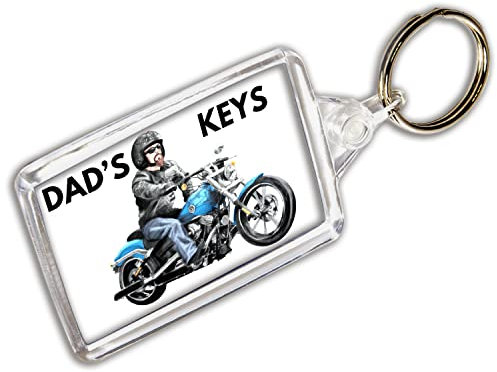 AK Giftshop Dad Keyring Dad's Keys Chopper Motorbike