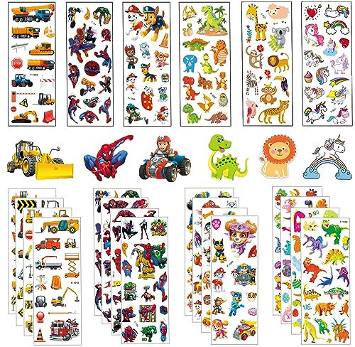 JSAN 3D Aufkleber für Kinder, 30 Blätter 700+ Geschwollen Stickers,3D-Kinderaufkleber für Kinder Bulk-Aufkleber für Scrapbooking, Lehrer, Kleinkinder