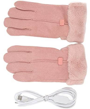 Asixxsix Guantes con calefacción USB, Guante de Calentamiento eléctrico a Prueba de Viento a Prueba de Agua Guantes de Pantalla táctil cómodos revestimientos de algodón más cálido