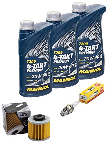 Wartungspaket Öl 3L + Ölfilter + Zündkerze für Yamaha SR 500 SR500 48T Baujahr 1984-1999