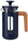 La Cafetière Pisa Cafetière, 3-Cup/350ml, Heat-Resistant Borosilicate Glass and Stainless Steel with Easy-Grip Plunger, Small French Press Coffee Maker for Loose Tea and Ground Coffee, Navy