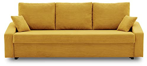 Couch Dorma mit schlaffunktion, einfacher Aufbau, modernes Design, polstermöbel. Schlafcouch zum Wohnzimmer. Widerstandsfähiges, Minimalistisches Design (POSO 043)