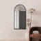MirrorOutlet The Arcus - Black Metal Framed Modern Arched Wall Mirror 47 X 23.5 (120CM X 60CM) Black. 2cm Wide Frame and 3cm Deep