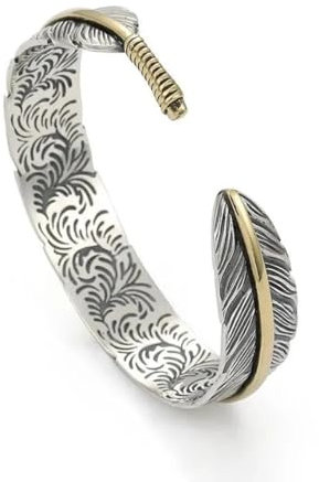 Bysonglezai Armbänder Herren Armband Armreif Geschenk Damen Vintage Feder Manschette Armreif Für Männer Handgelenk Verstellbar Armband Geburtstagsgeschenk S1