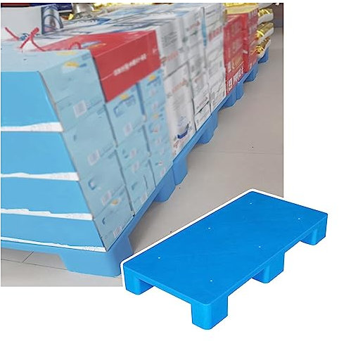 GOCHUSX Palette Plastique Légère, Grilles De Stockage Antidérapantes pour L'extérieur, Plateforme Combinée Antidérapante pour La Cuisine De Supermarché(Blue-1 Pack,80x60x13.5cm)