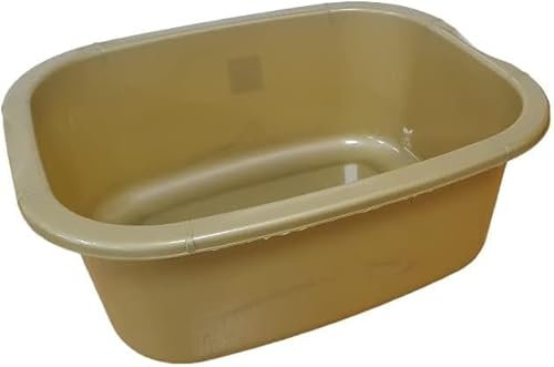 OptiProducts® 11L Liter Plastic Washing Bowl Rectangular Multi-Purpose Basin Mixing Pot Sink Tidy Organizers (Golden)