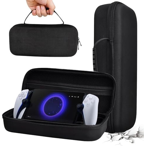 PlayStation Portal Carrying Case - Waterproof & Shockproof Hard Shell for PS5 Console, Compatible with Remote Player (Black)