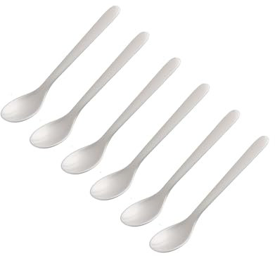 FACKELMANN | Lot de 6 cuillères à œufs de 14 cm | Couleur : blanc | Plastique de qualité supérieure | Idéal pour la table du petit-déjeuner