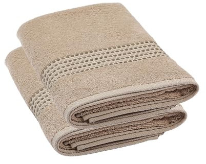 Maisonette Classy Badehandtuch Groß (70x140cm, 2er Pack) - 100% Baumwolle Beige Handtücher für Dusche, Sauna