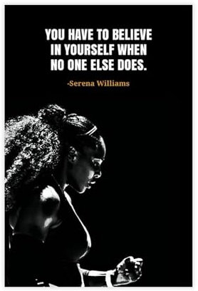 FISH DRAGATE Serena Williams Leinwand-Poster, Wandkunst, Dekordruck, Gemälde für Wohnzimmer, Schlafzimmer, Dekoration, ungerahmt, 30 x 45 cm