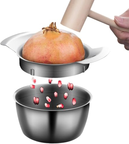 Granatapfelschäler, Granatapfel Entkerner, Granatapfel Schüssel & Entkerner Aus Edelstahl, Granatapfel Schälwerkzeug Set, Granatapfel Schäler Mit Holzhammer Zum Schälen Von Granatapfelkernen