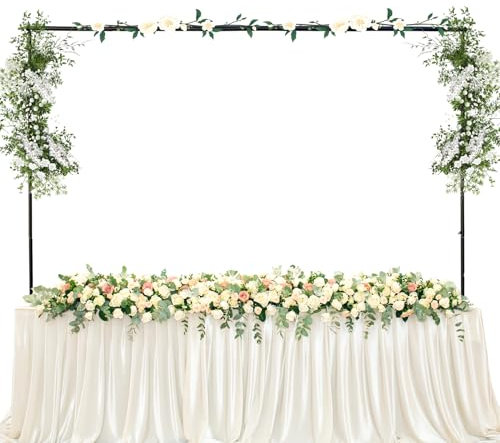 washrobots Verstellbar Tischbogen mit Klemmen 110CM-270CM Länge Tischstange Dekostange Adjustable Metal Over Table Hanging Rod Table Arch With Clamps Schwarz Metall Hochzeit Bogen Party-Dekoration