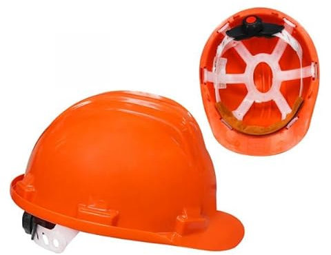 Hard Hat, Safety Helmet, Hard Hats Construction, Hardhat, PPE, Construction Helmet, Mens Womens Childs Multi-Position 6-Point Adjustable, Builders, Work Safety Equipment & Gear (Orange)