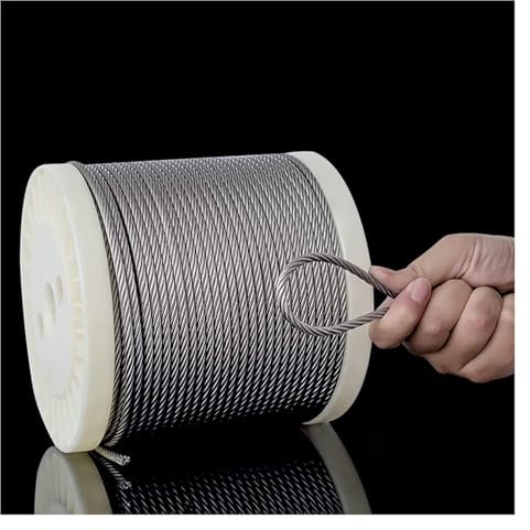 EPYBJYWQ Wire Rope 4mm Metal Cable Wire for Outdoor String Lights, Outdoor Light Guide Wire, 304 Stainless Steel Wire Cable(65M/213.3ft)