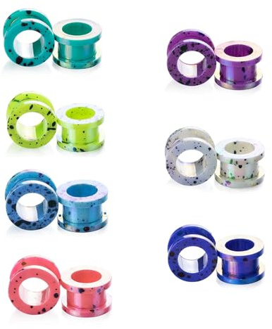 GUSXPPD 7 Paar Flesh Tunnel aus Acryl, 2-12mm Ear Expander Kit, Acryl Ohr Tunnel Set, Flexibel Flesh Extra, Ohr Piercing Schmuck für Frauen Männer