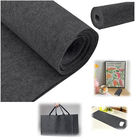 Filz Filzrolle Filzstoff 3mm ×250×40cm Dicke - Nadelfilz Bespannstoff für Möbelschutz, DIY-Deko, Antirutschmatten und Haustierzubehör,Dunkelgrau