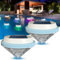 SGZIOO Schwimmende Poolbeleuchtung Solar, 2 Stück Pool Lichter Schwimmend, 7 Modi Pool Beleuchtung Solar, Schwimmende Solarleuchten, LED Pool Lichter, Pool Licht für Badewanne, Teich