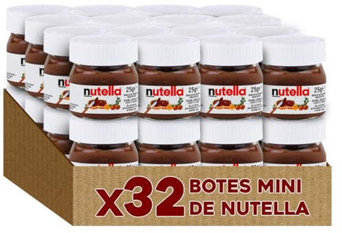 Crema de Cacao con Avellanas | Pack Mini Tarritos 25 gr | Crema de Cacao y Avellanas | Caja de Tarritos Individuales perfectos para Hosteleria, Eventos o Repostería (32 Tarritos 25gr)