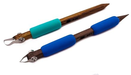 The Original DiamondCore Tools: 2-Pack Pottery Carving Tool Set ‚ P29 & FP1, Clay Sculpting, Detail Relief Carving, Sgraffito, Ceramic Art (Set 4)