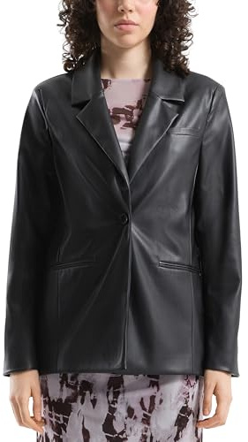 QS Damen 2174425 Blazer in Leder Optik