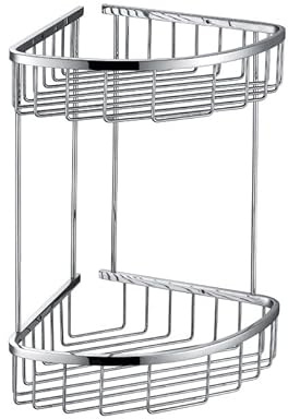 BRAVECOW SUS304 Stainless Steel Shower Caddy, 2-Tier Corner Shelf Organizer Rustproof Bathroom Storage, No Drill Hanging, Holds 8+ Toiletries​​